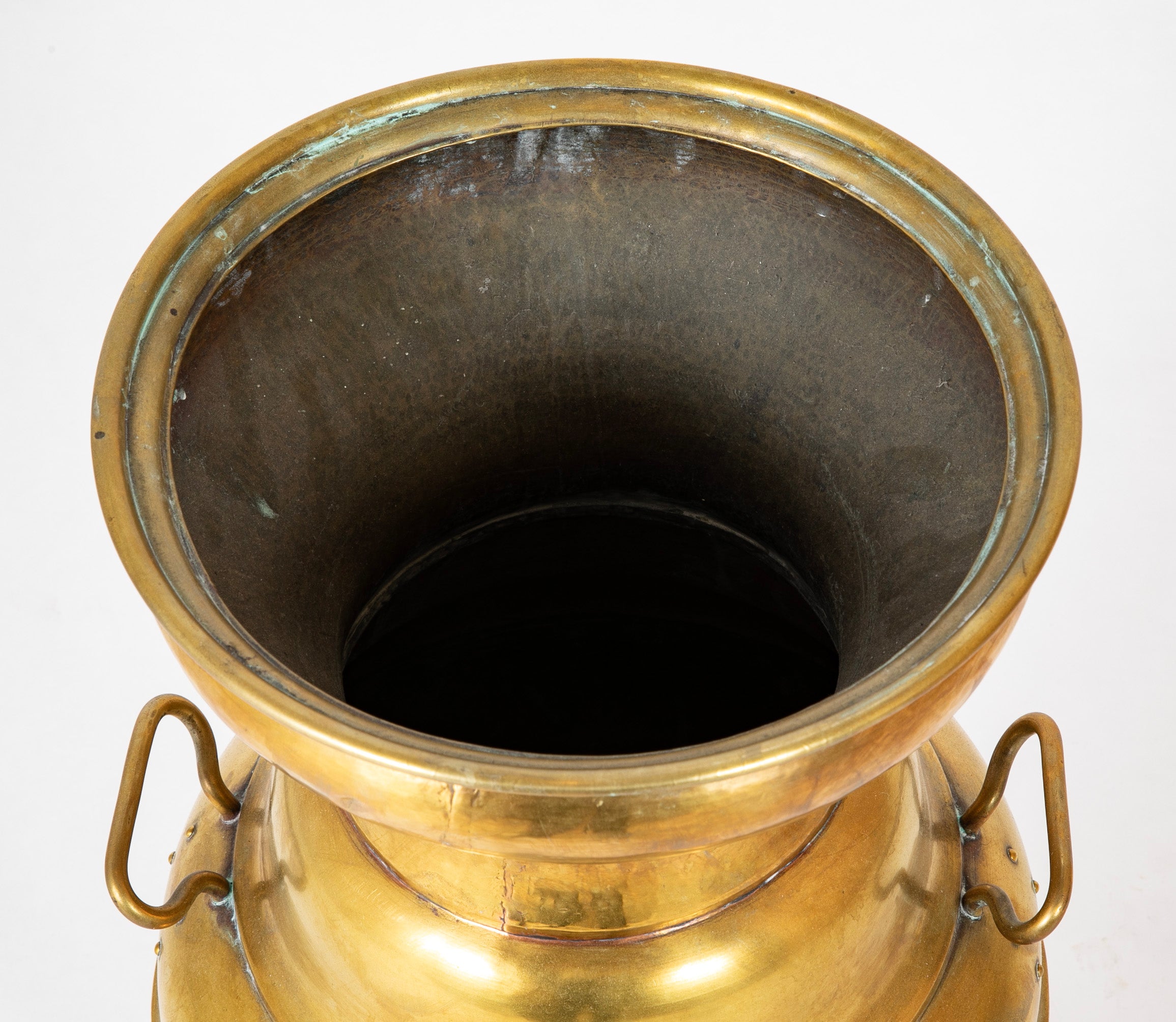 Classical Copper & Brass Extra Large Urn with Lion Head Ring Handles