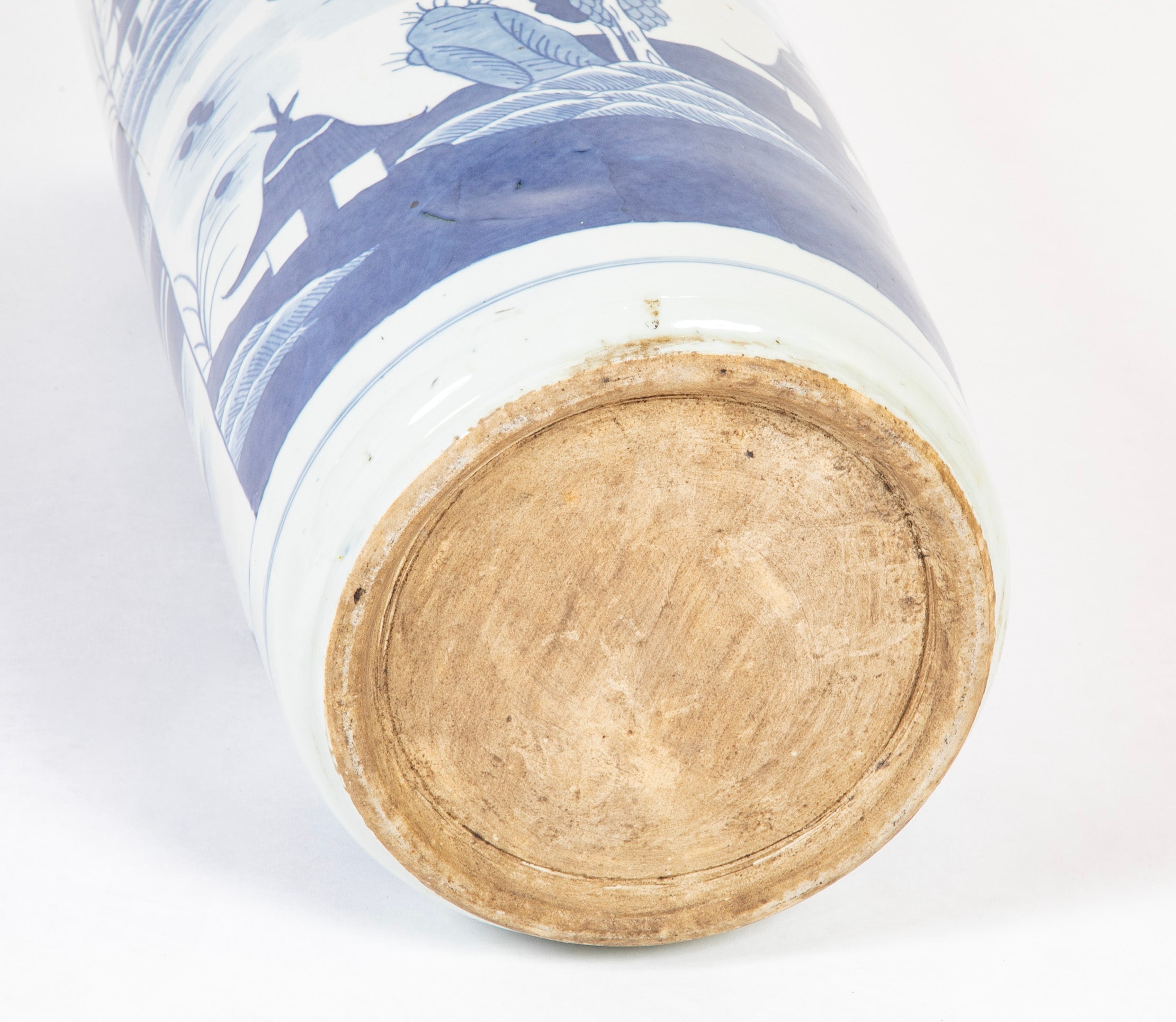Two Similar Chinese Blue & White Porcelain Umbrella Stands Priced Individually