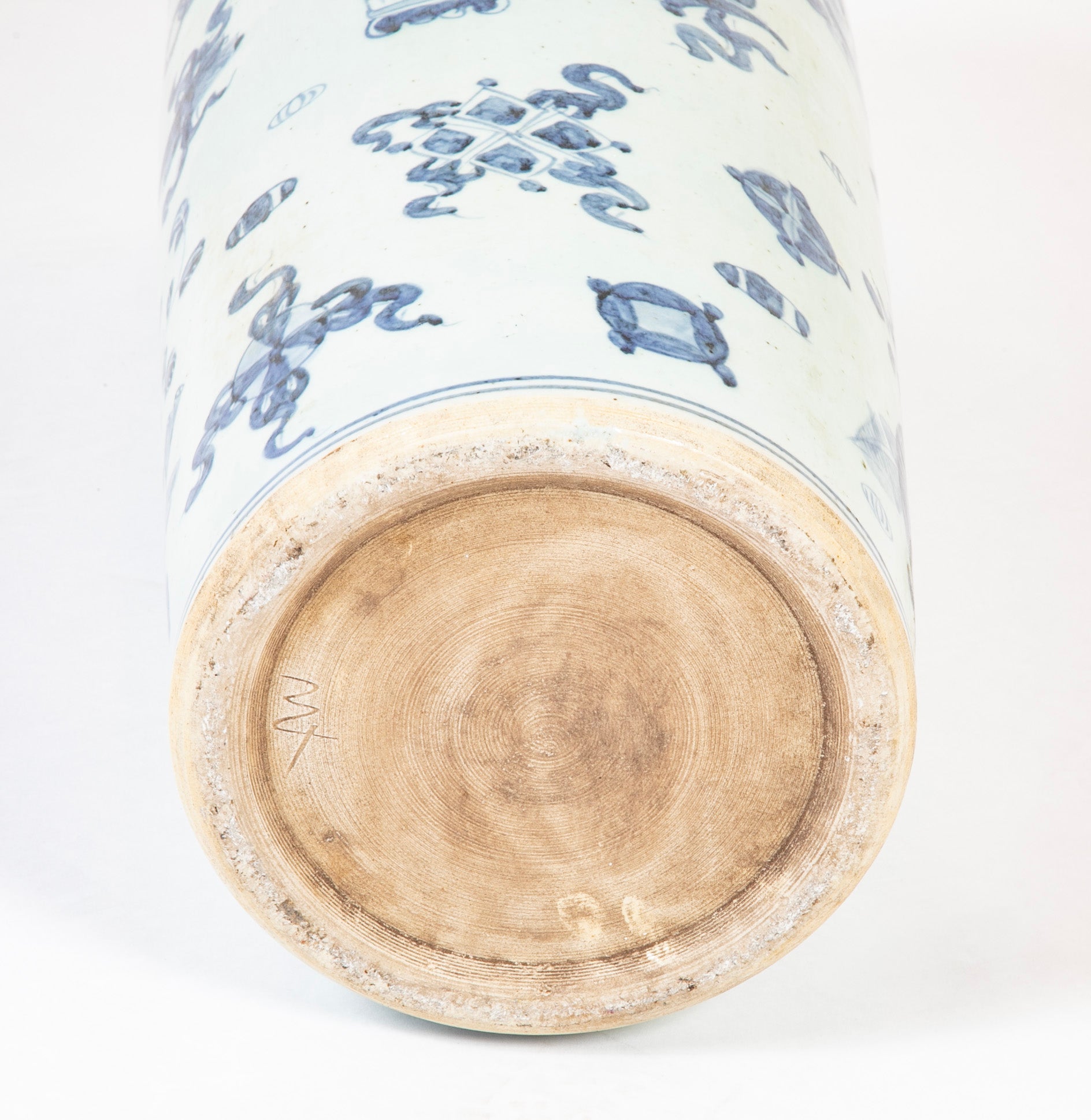 Two Similar Chinese Blue & White Porcelain Umbrella Stands Priced Individually