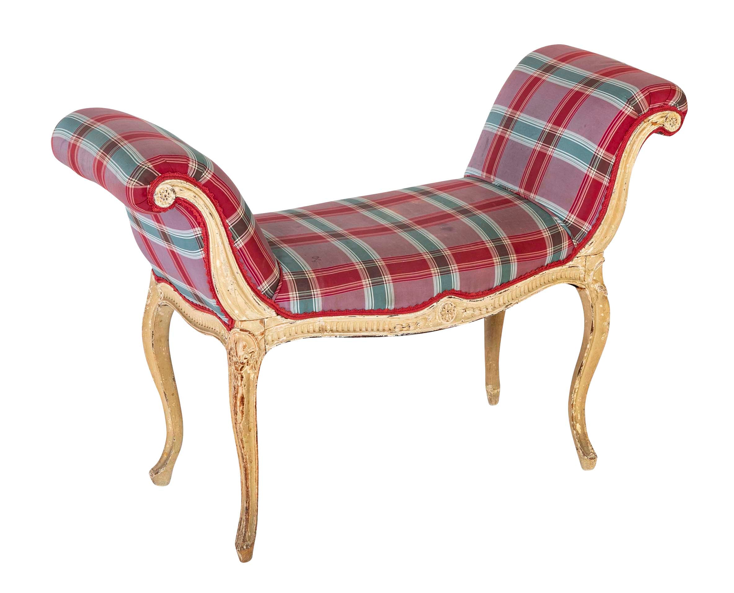 George III (French Hepplewhite) Painted Window Bench