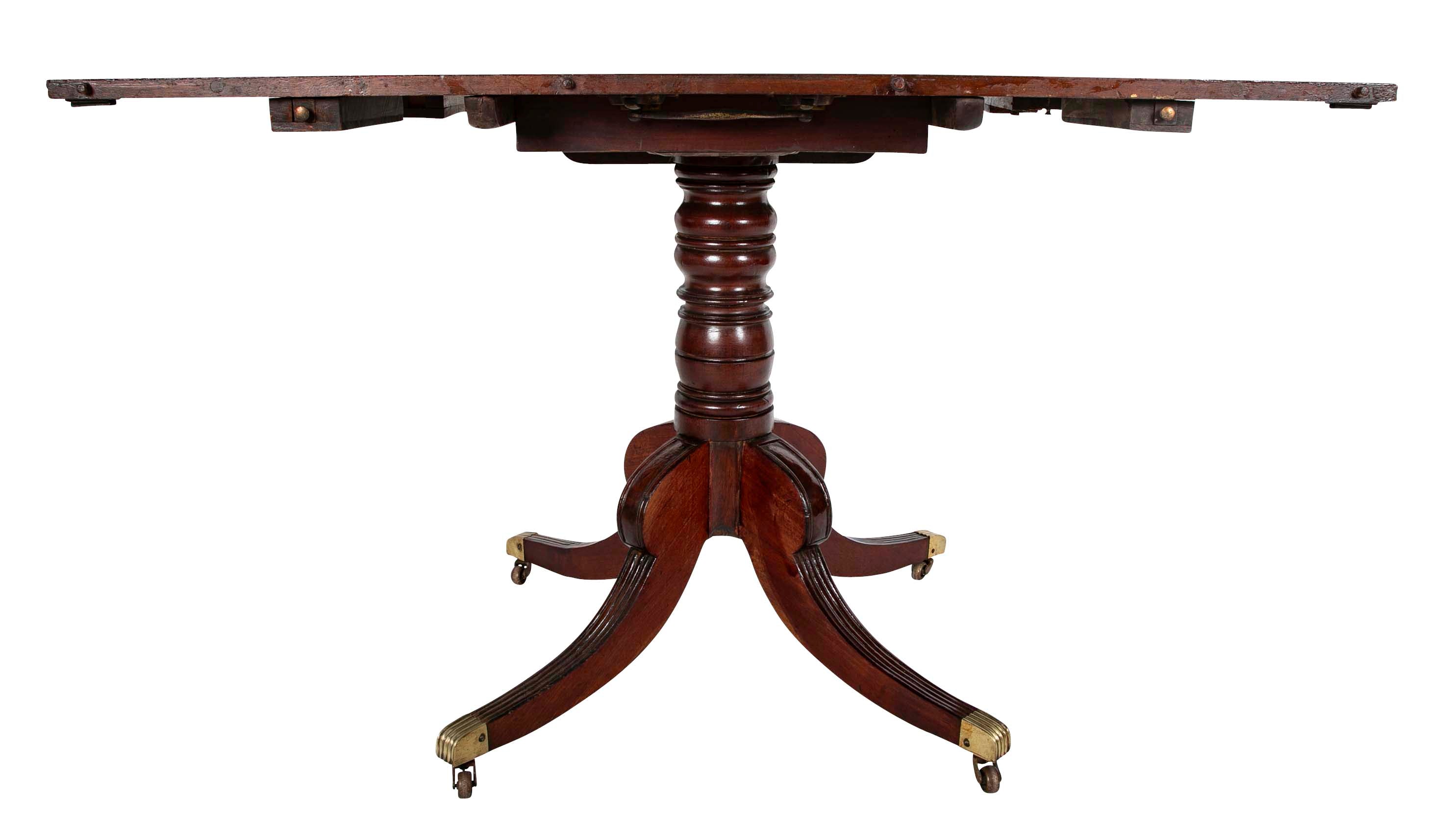 Regency Triple Pedestal Mahogany Tilting Dining Table