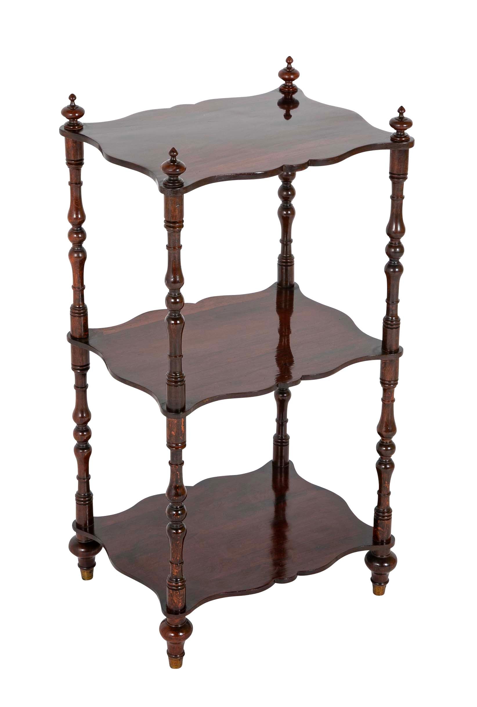 English William IV Solid Rosewood Three Tier Etagere