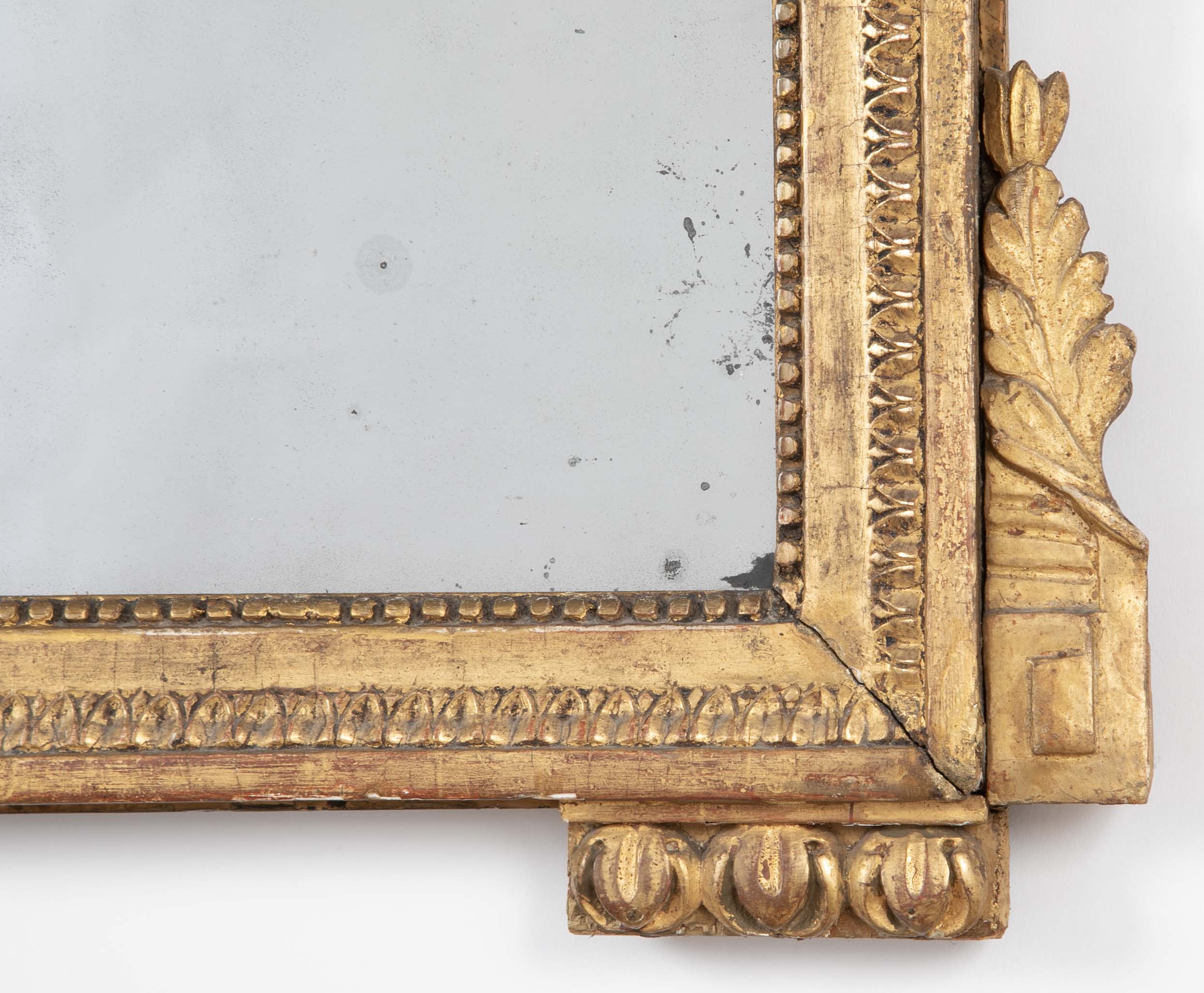 Louis XVI Period Carved & Gilded Mirror with Rare Birdcage Motif