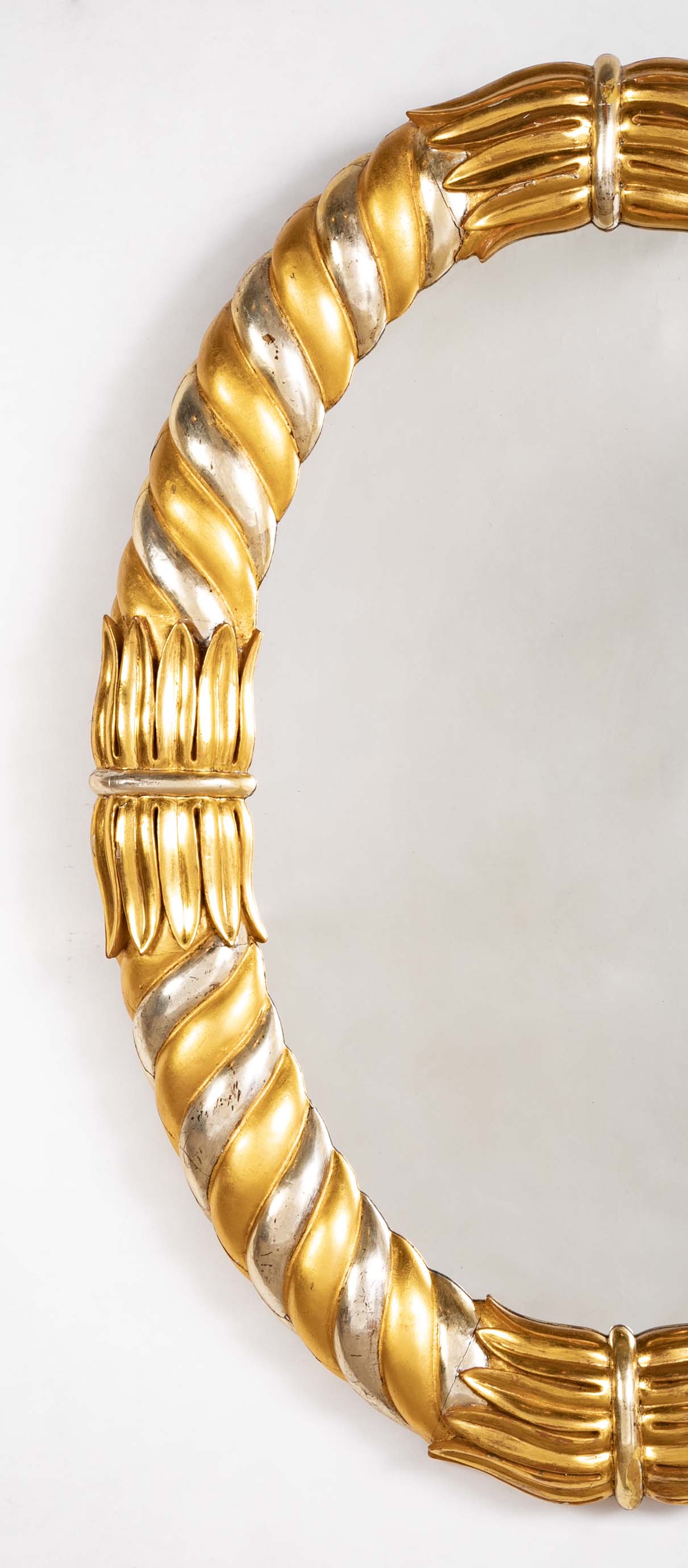 An Early 19th Century Gold & Silver Gilt Oval Neo-Classic Mirror