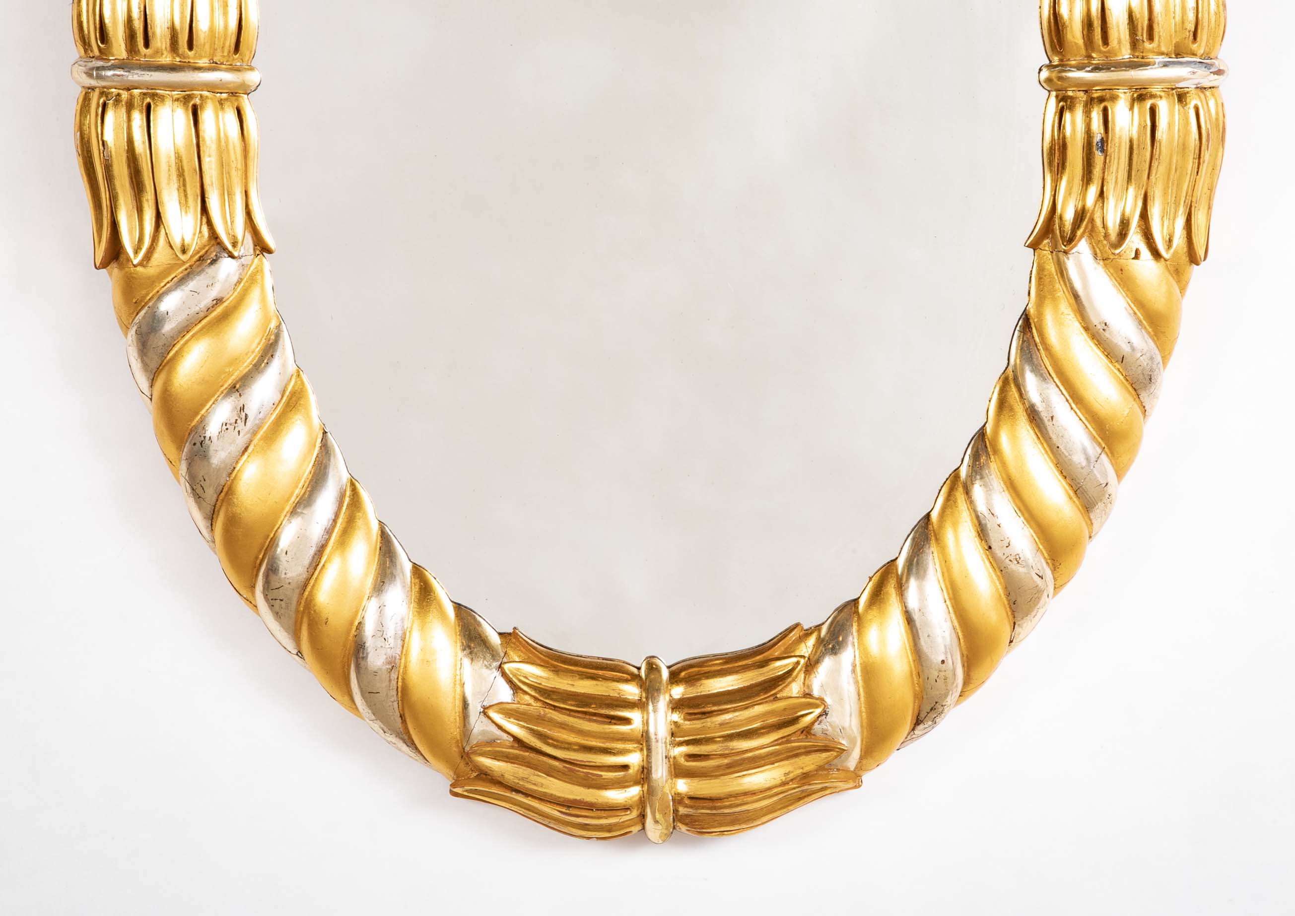 An Early 19th Century Gold & Silver Gilt Oval Neo-Classic Mirror