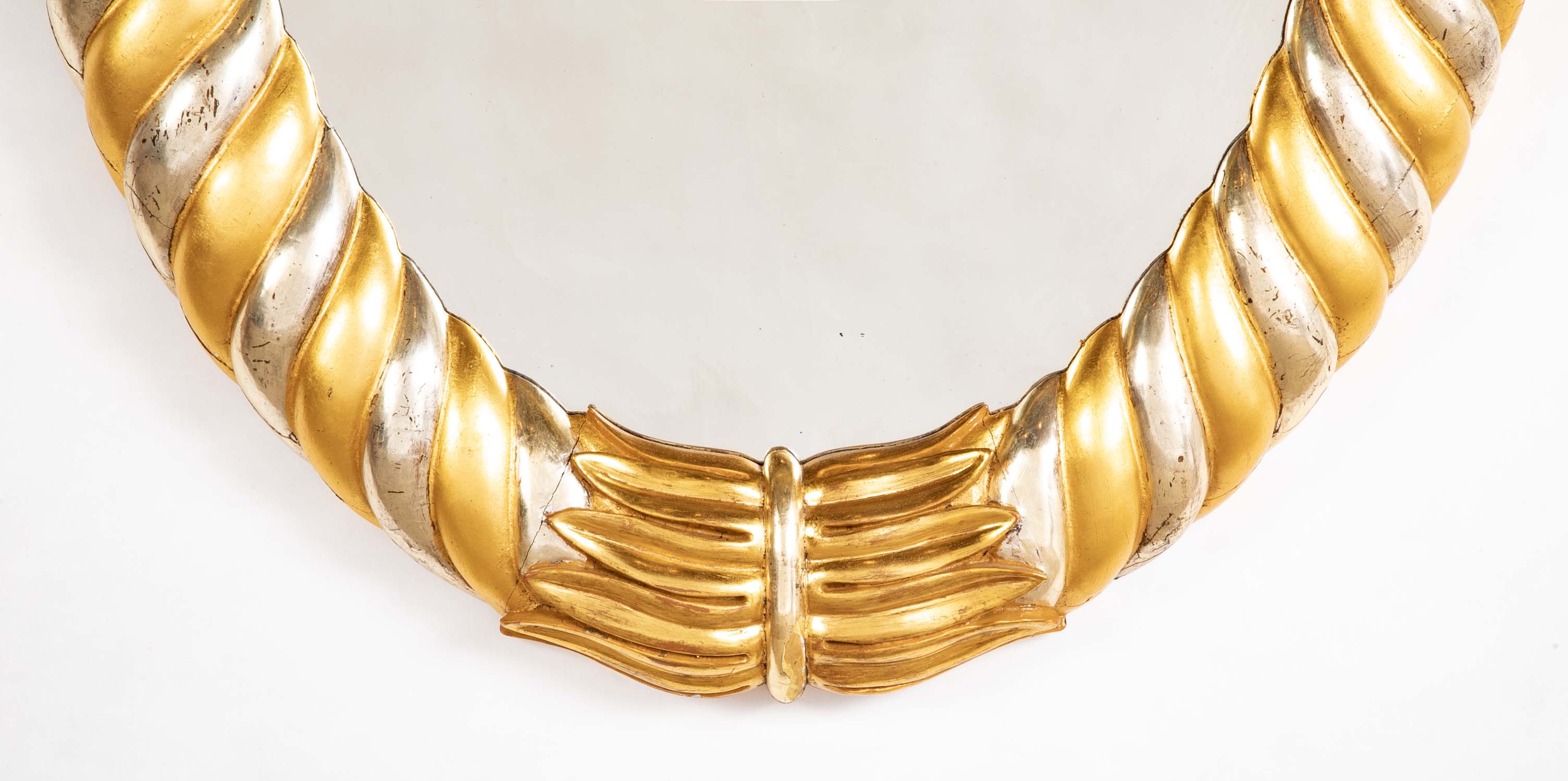 An Early 19th Century Gold & Silver Gilt Oval Neo-Classic Mirror