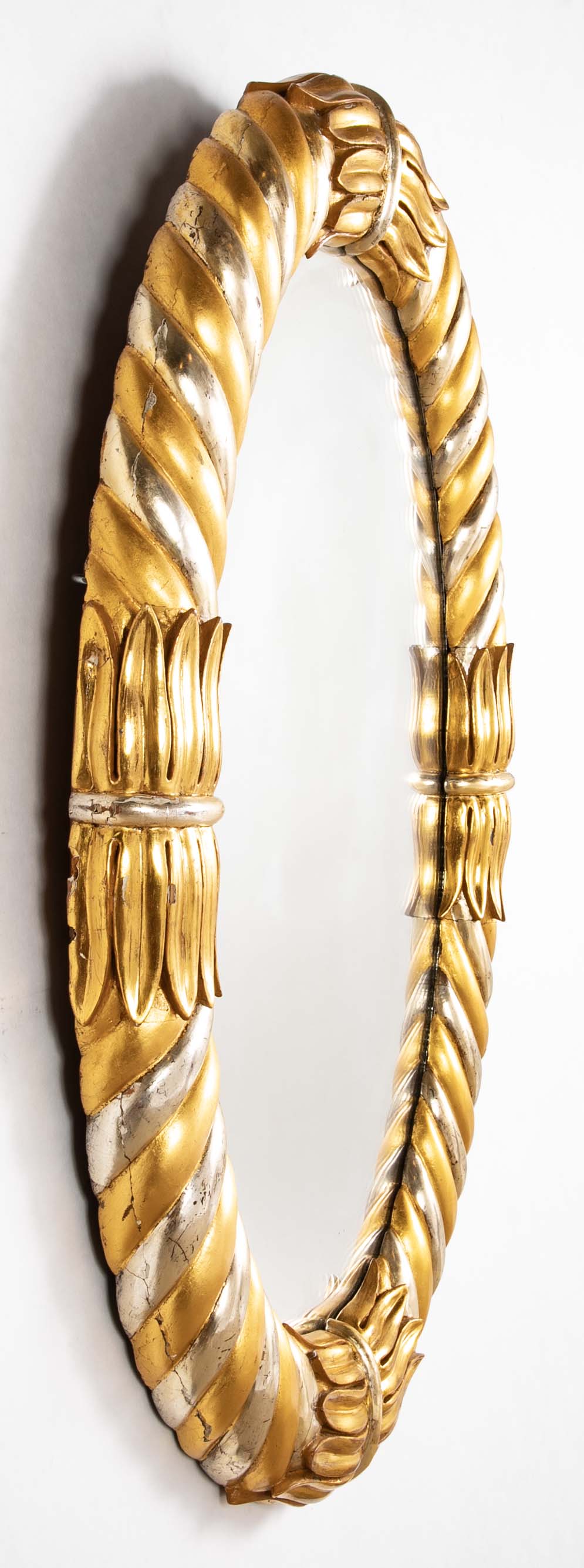 An Early 19th Century Gold & Silver Gilt Oval Neo-Classic Mirror
