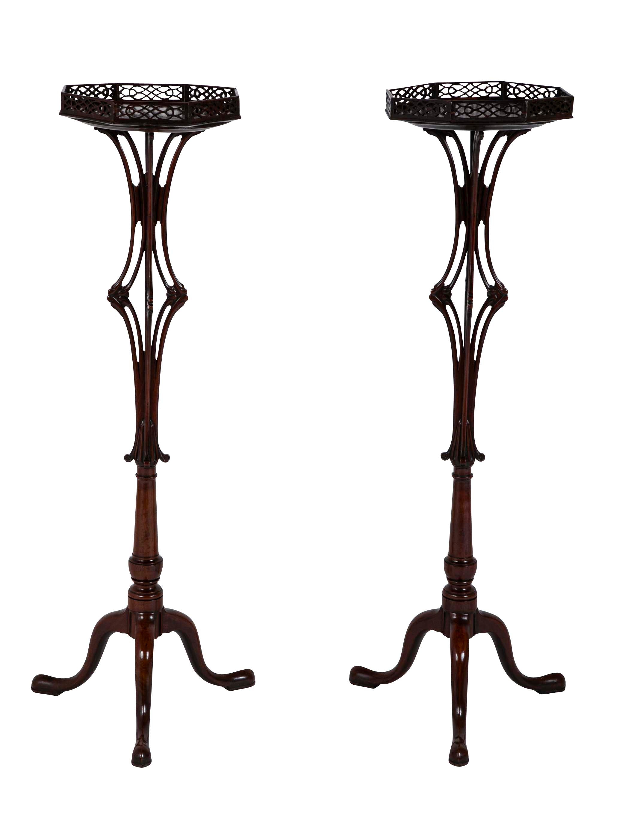 Pair of English George II Period Pedestals in the Manner of Linnell