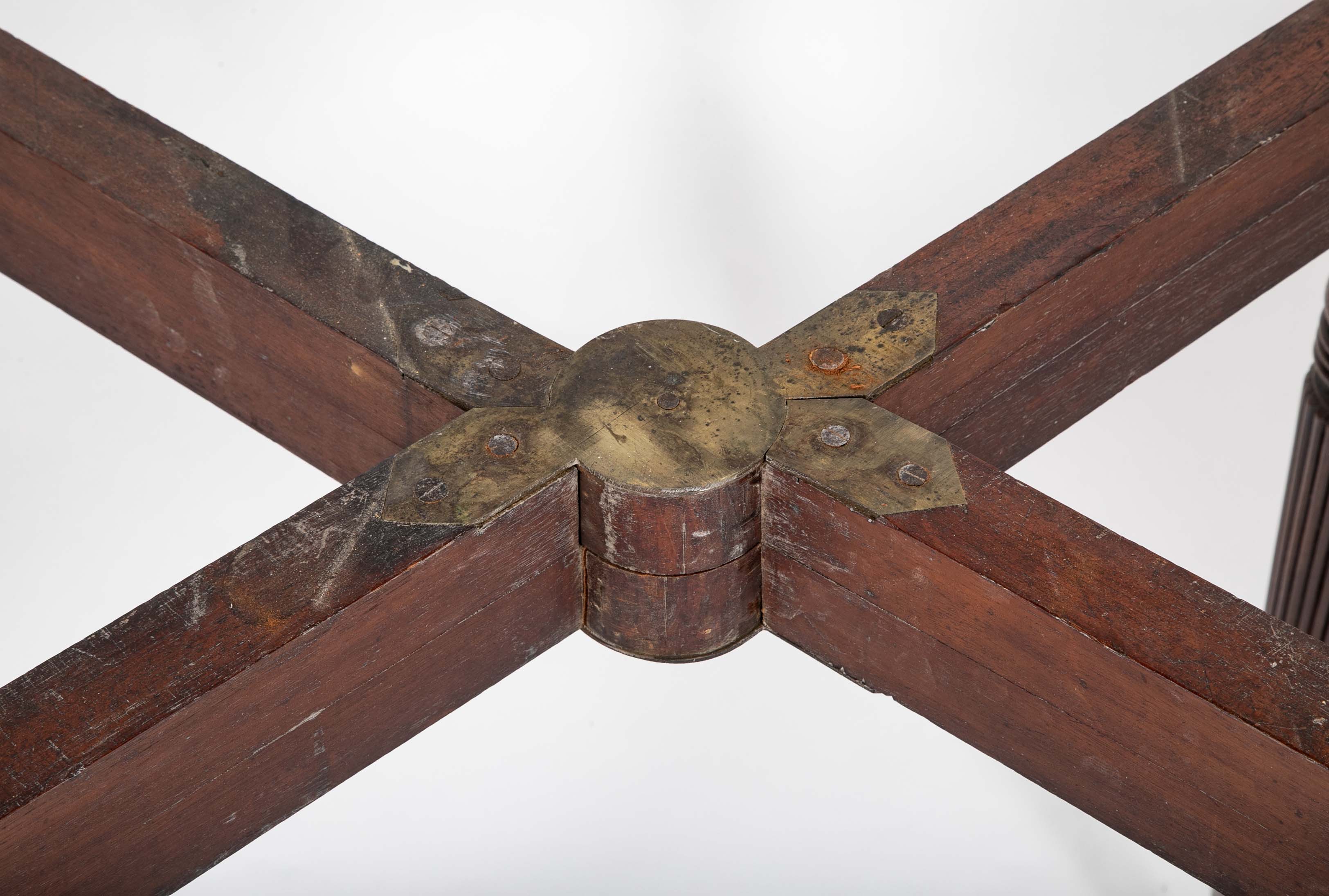 Rare English Regency Scissor Support Extension Dining Table