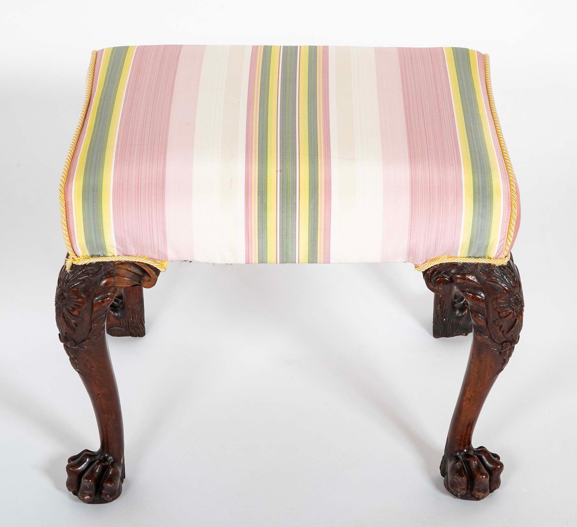 Rare Pair of Irish George II Period Walnut Stools