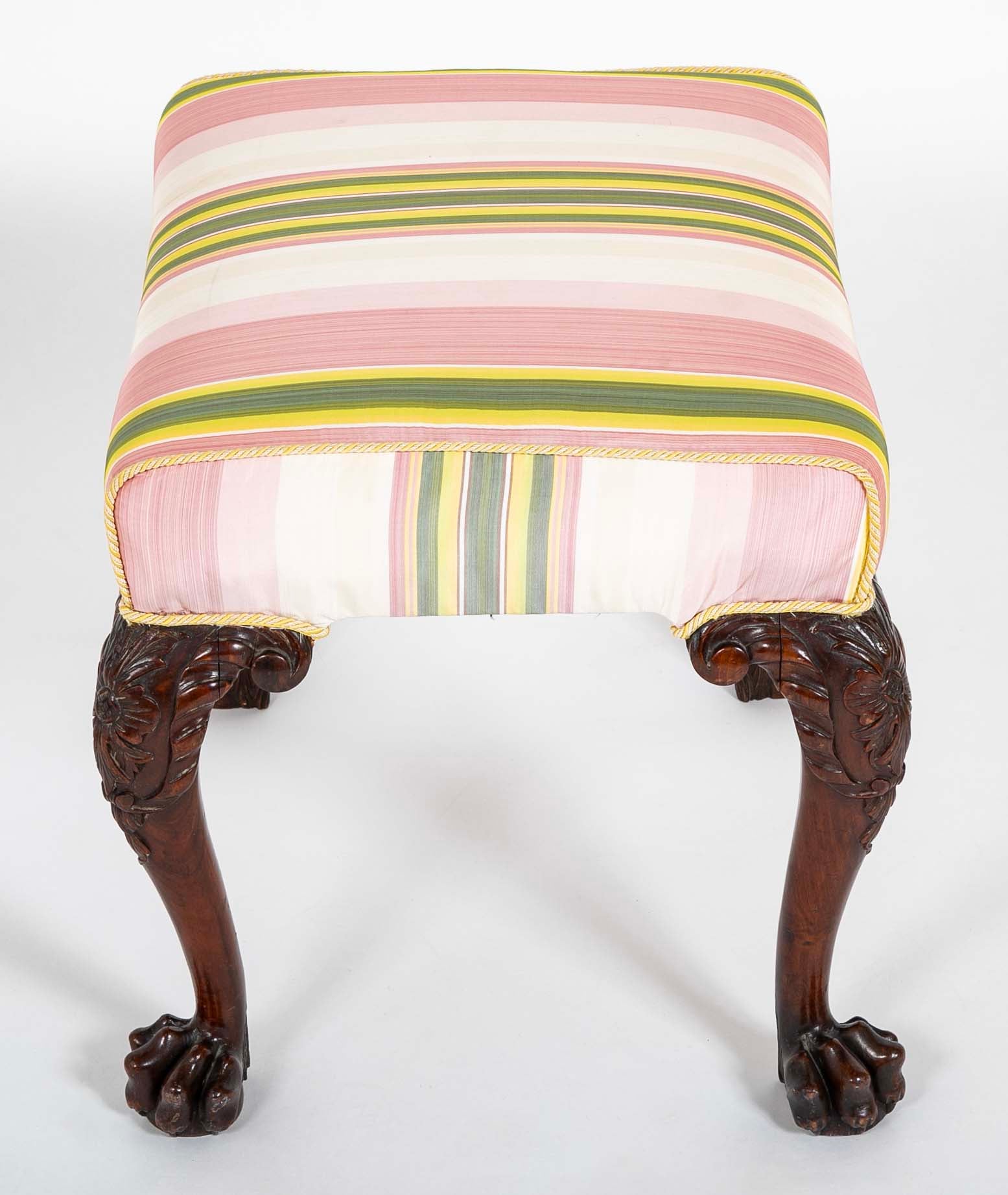 Rare Pair of Irish George II Period Walnut Stools