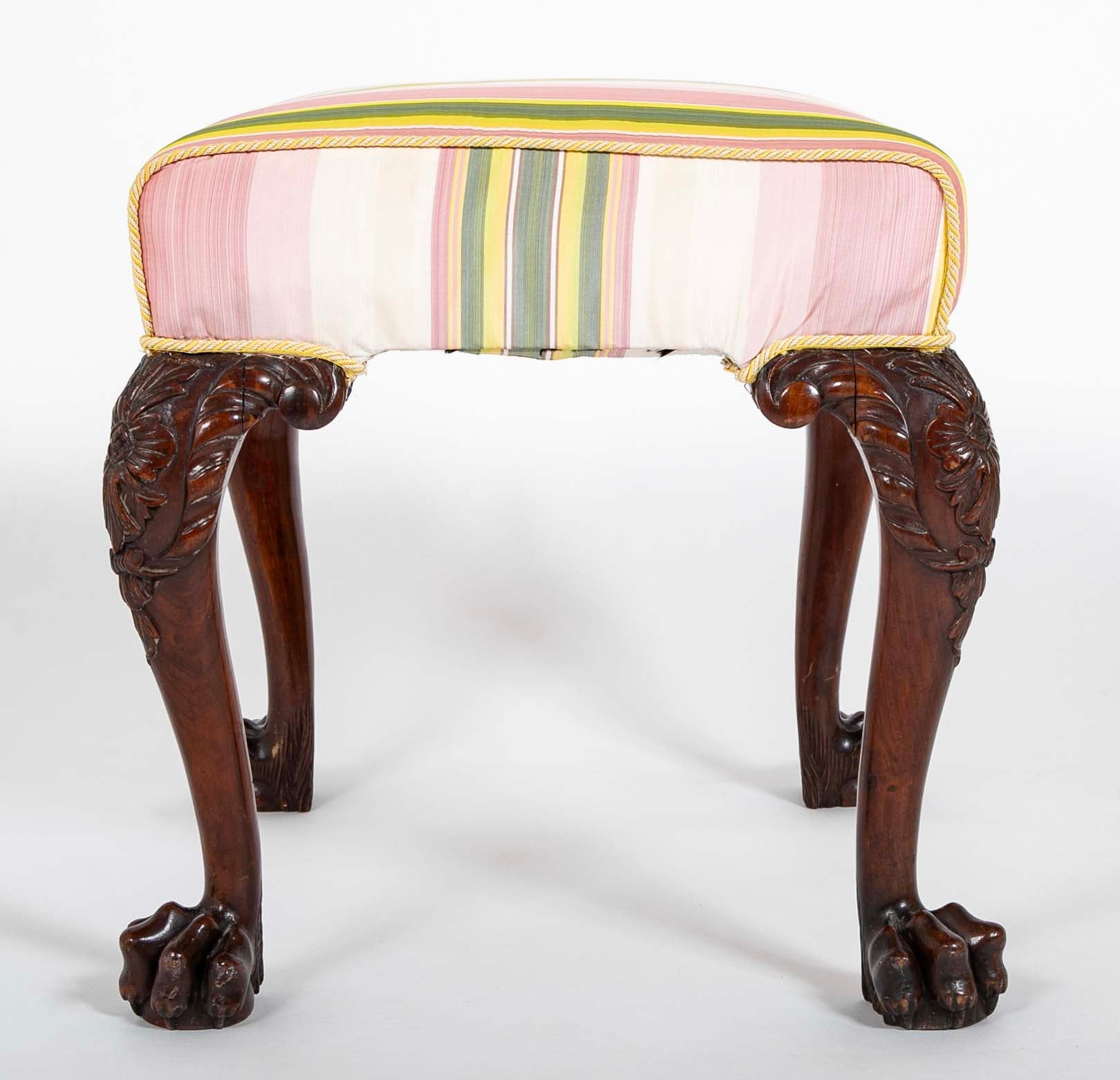 Rare Pair of Irish George II Period Walnut Stools