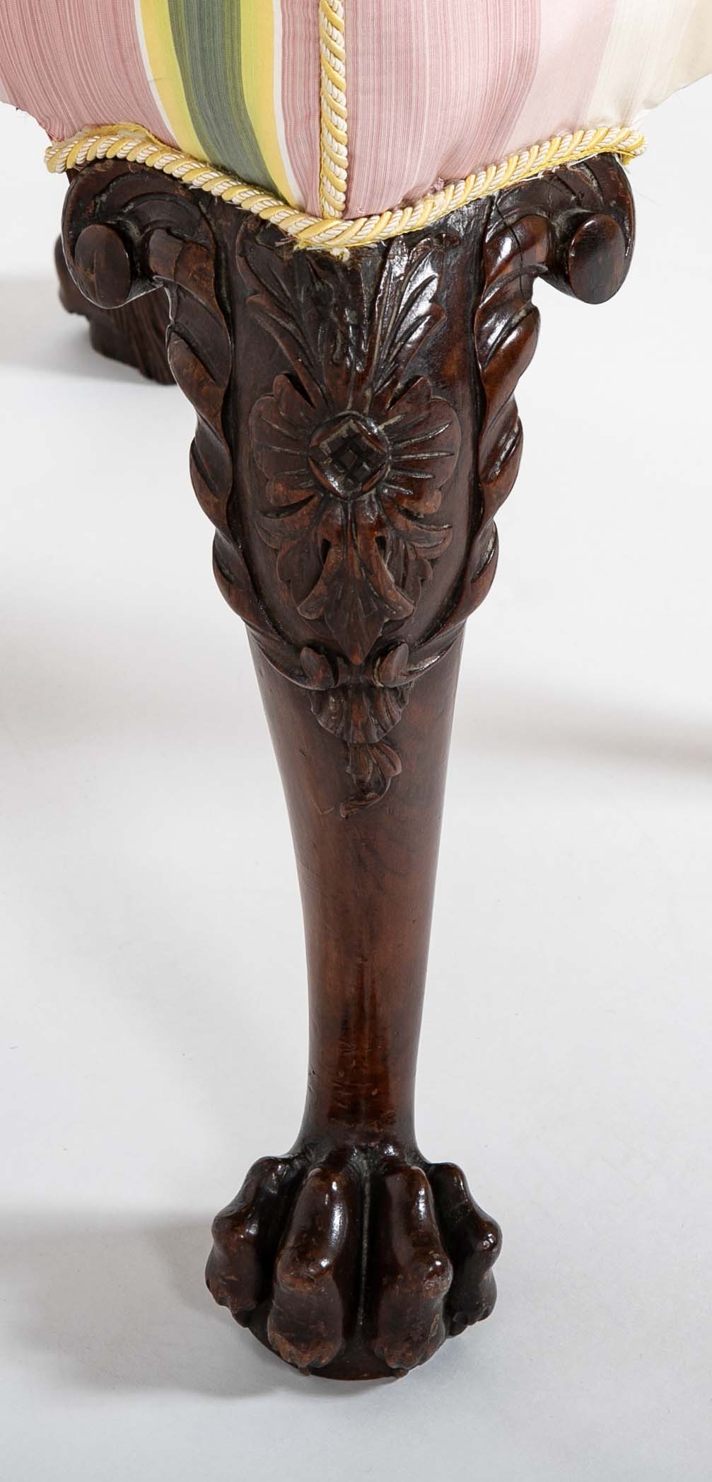 Rare Pair of Irish George II Period Walnut Stools