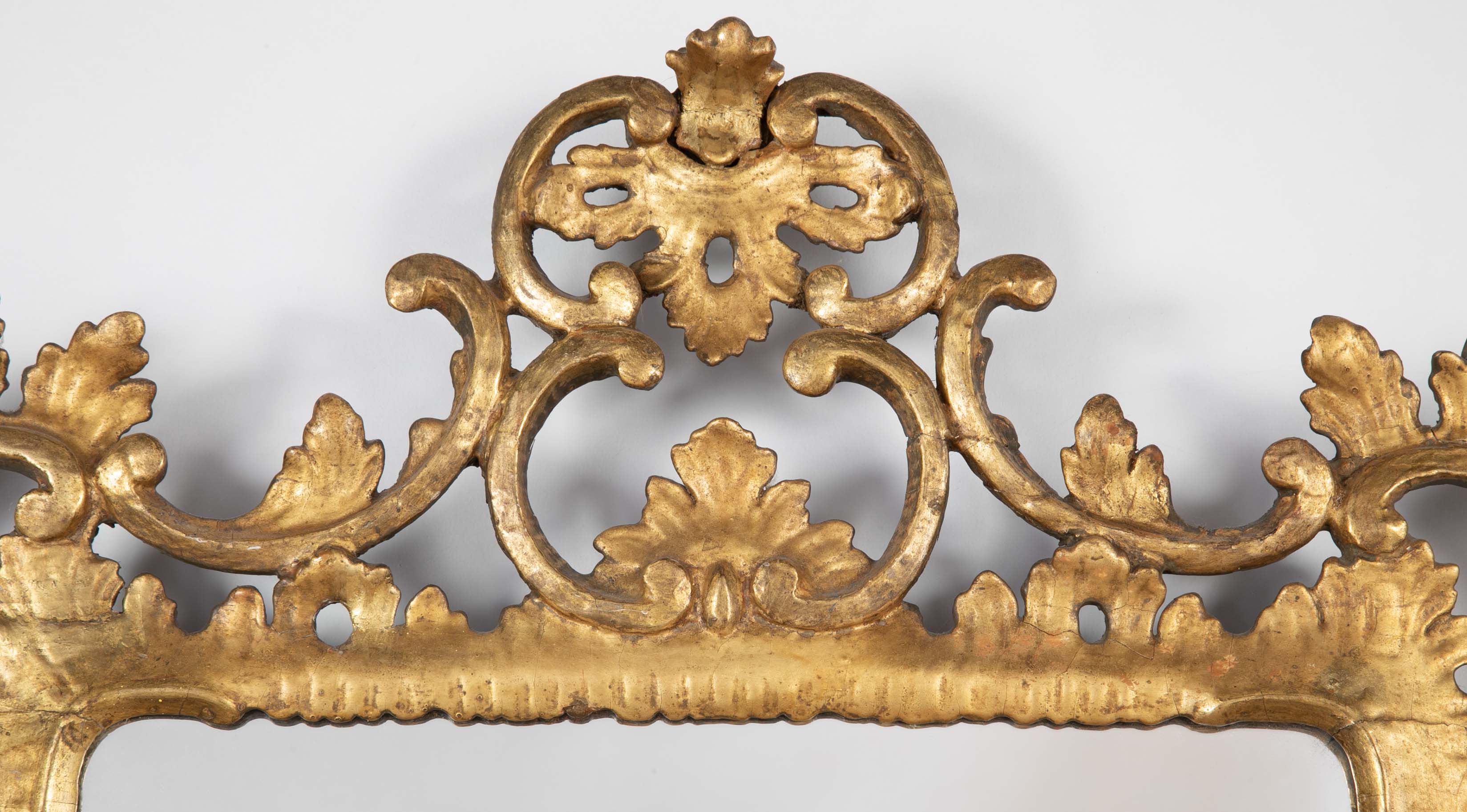 Rare Size George II Period Chippendale Rococo Gilded Mirror
