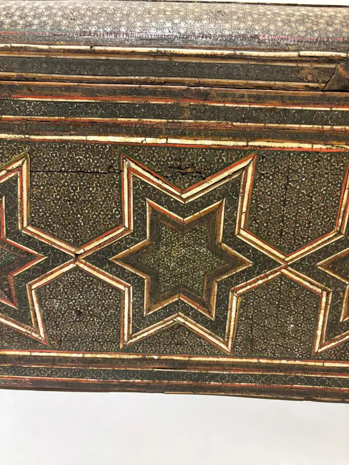 19th Century Anglo Indian Inlaid Mosaic Box With Drop Front and Drawers