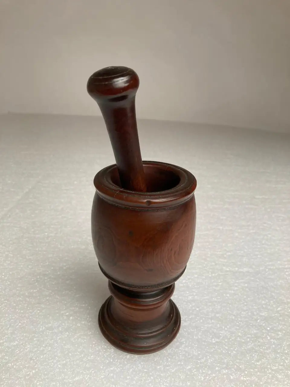18th Century English Treen Yew Wood Mortar and Pestle