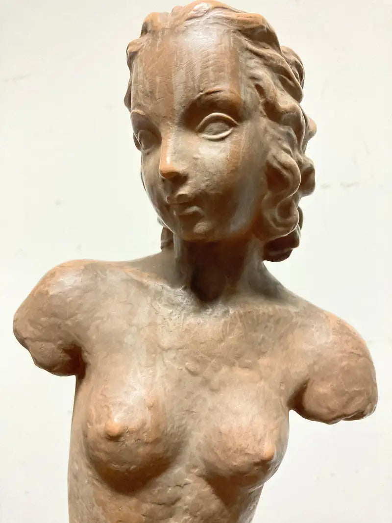 Terracotta Female Nude, Austrian Art Deco, Goldscheider, Vienna