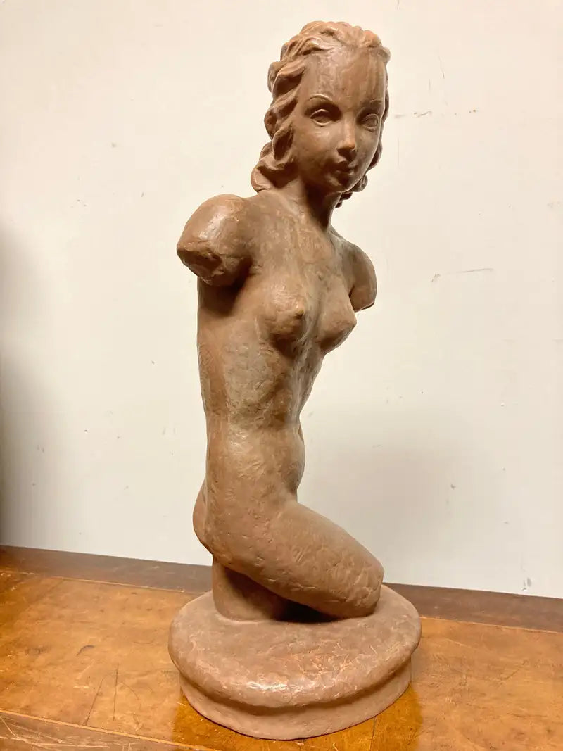 Terracotta Female Nude, Austrian Art Deco, Goldscheider, Vienna