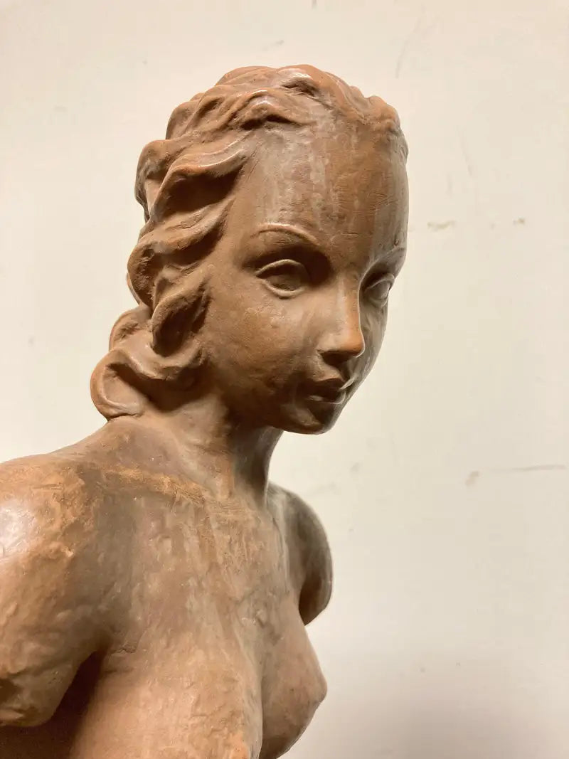 Terracotta Female Nude, Austrian Art Deco, Goldscheider, Vienna