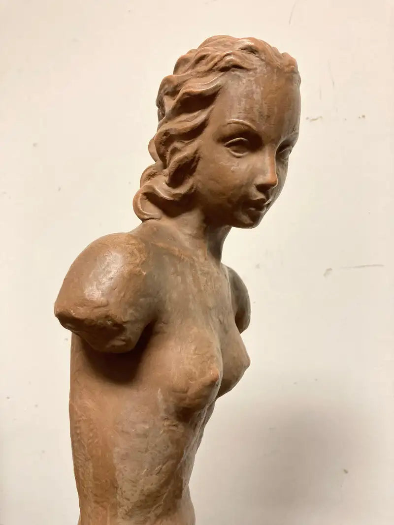 Terracotta Female Nude, Austrian Art Deco, Goldscheider, Vienna
