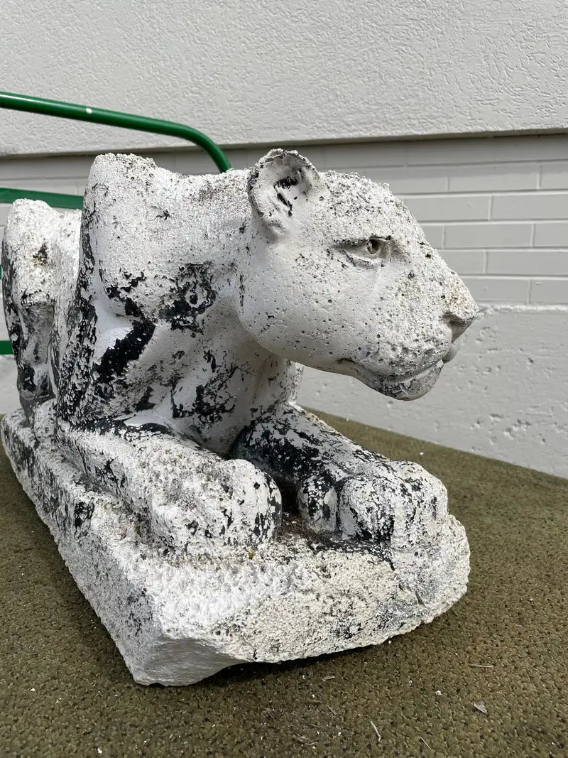 Mid-20th Century Crouching Plaster Panther