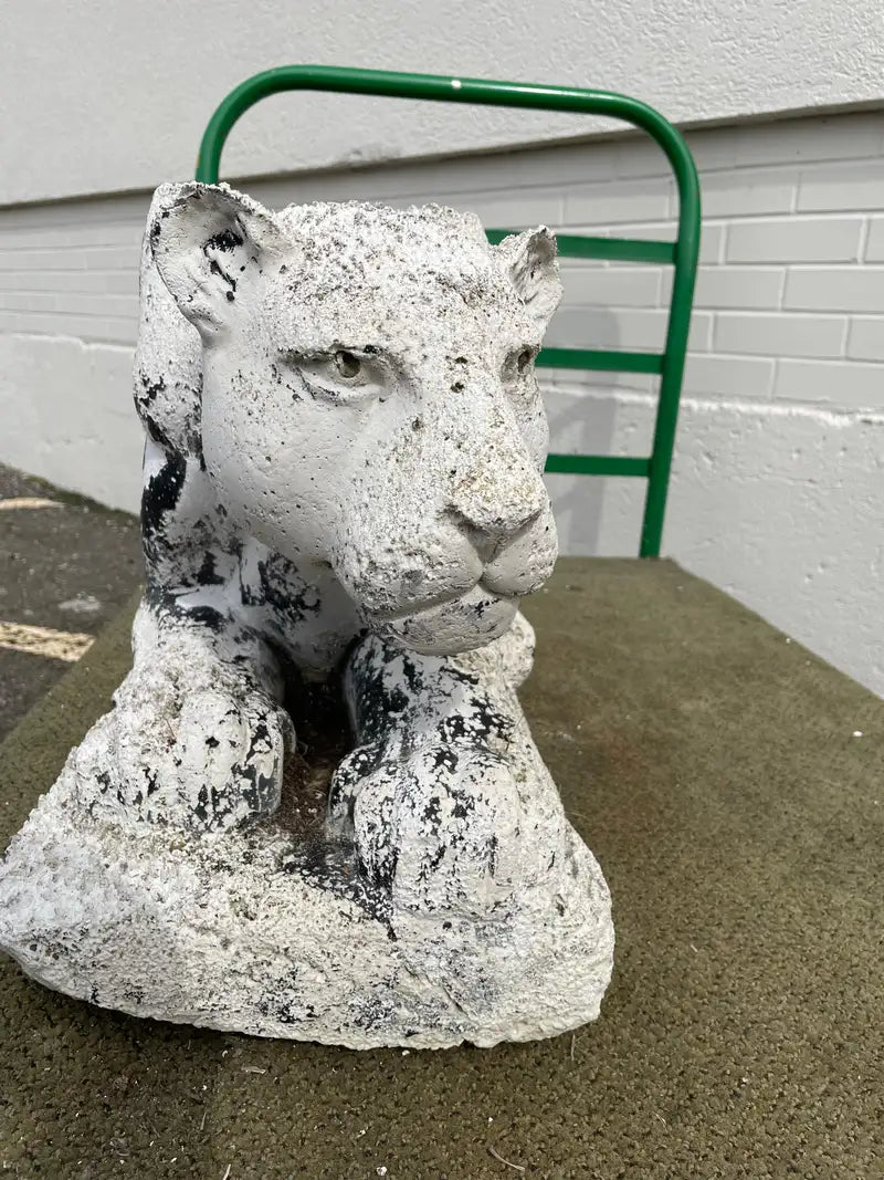 Mid-20th Century Crouching Plaster Panther