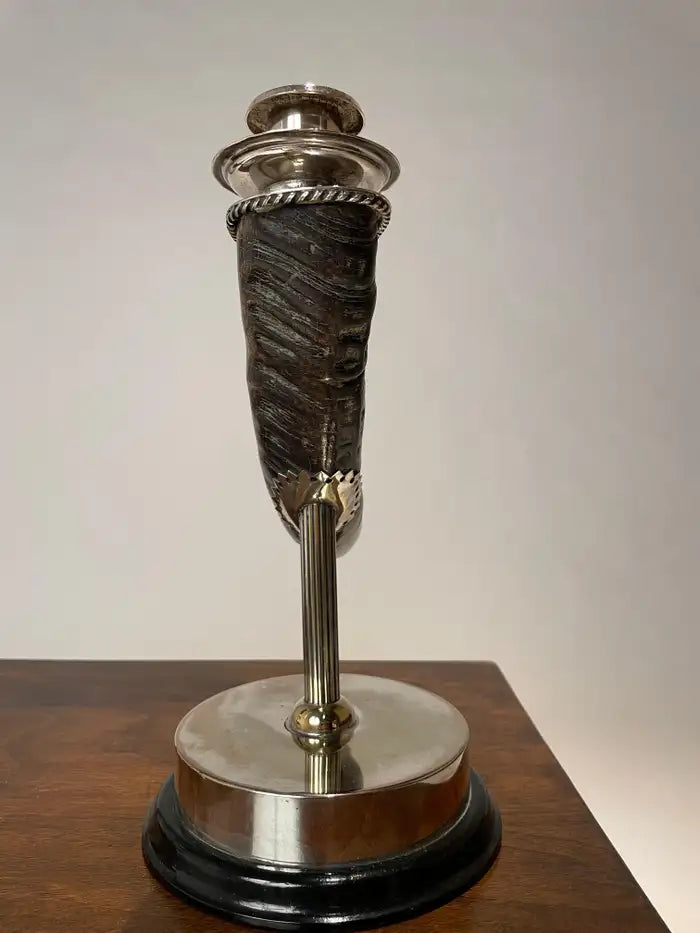 Pair of Mid 20th Century Silver Plated Horn Candlesticks