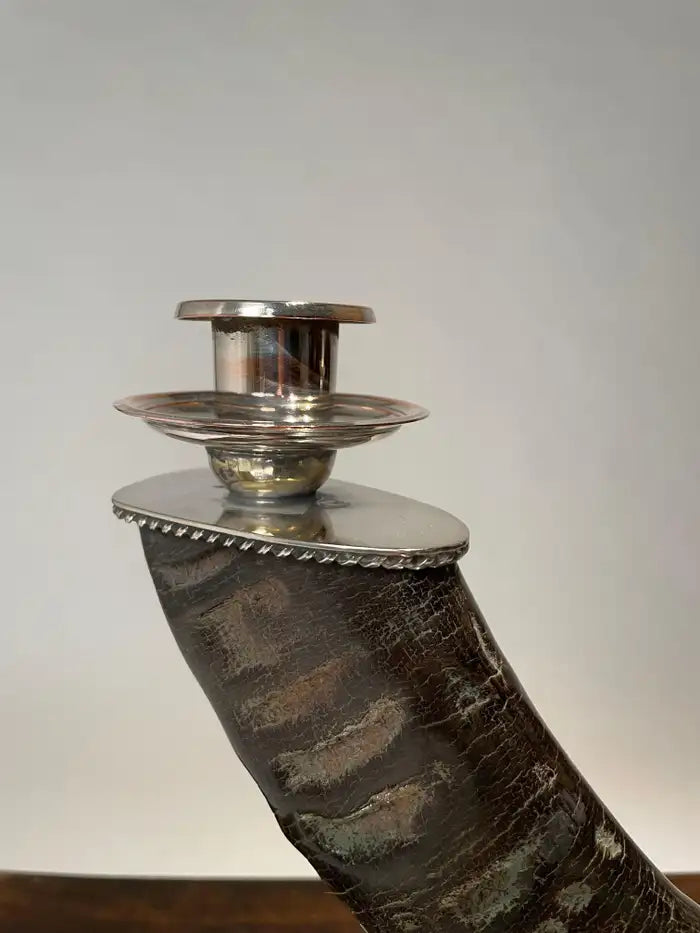 Pair of Mid 20th Century Silver Plated Horn Candlesticks