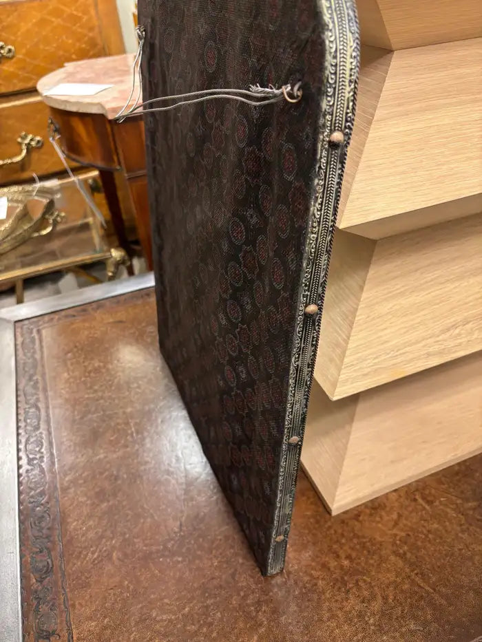 Early 20th Century Moorish Style Moroccan Incised Bone Mirror with Brass Border