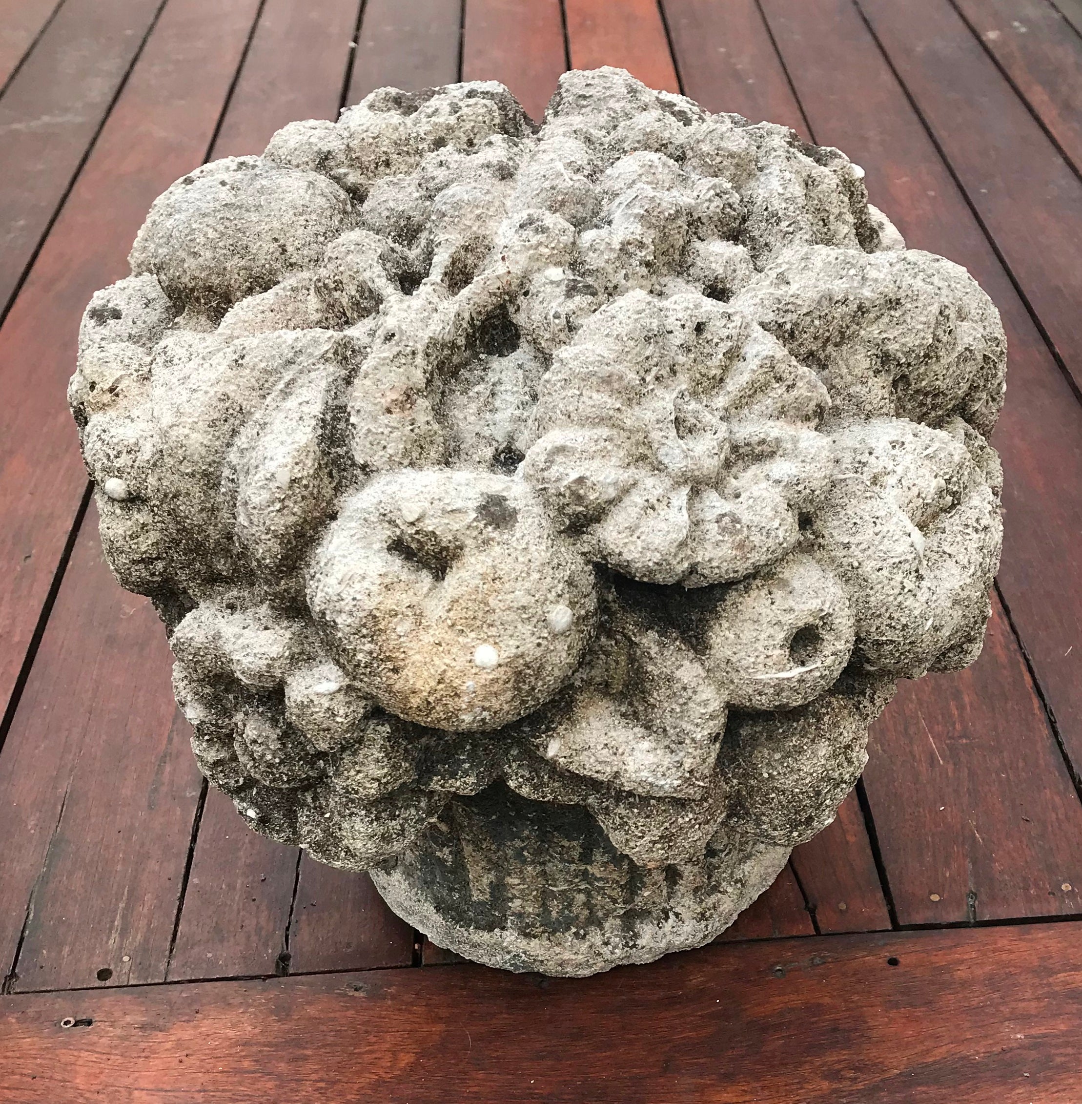 Pair of Early 20th Century English Composition Stone Fruit Basket Garden Ornaments