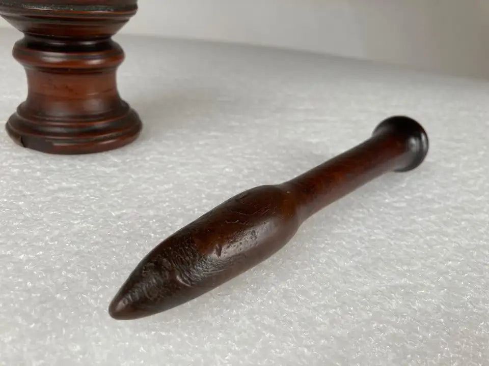 18th Century English Treen Yew Wood Mortar and Pestle