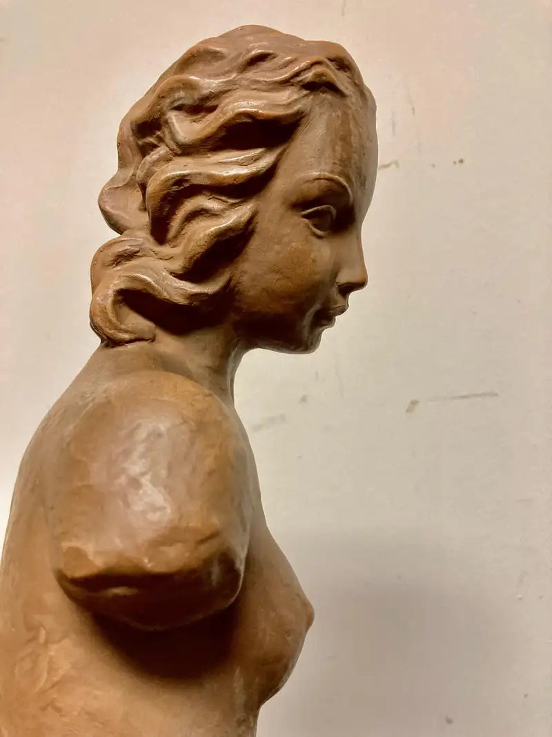 Terracotta Female Nude, Austrian Art Deco, Goldscheider, Vienna