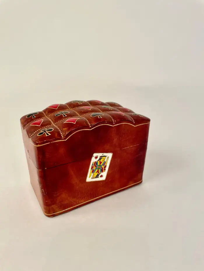 Mid-20th Century Italian Leather Playing Card Case