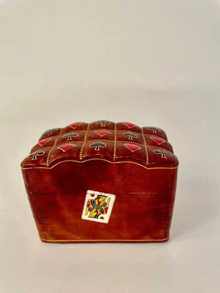 Mid-20th Century Italian Leather Playing Card Case