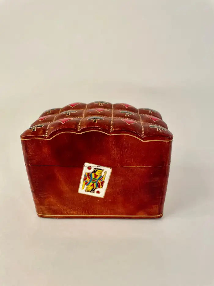 Mid-20th Century Italian Leather Playing Card Case