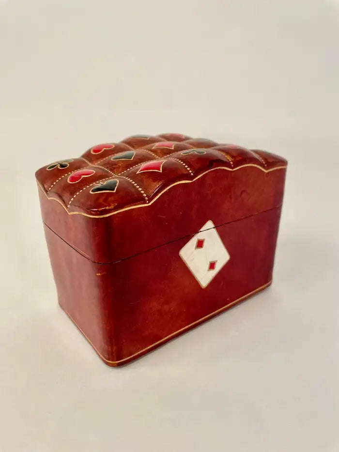 Mid-20th Century Italian Leather Playing Card Case