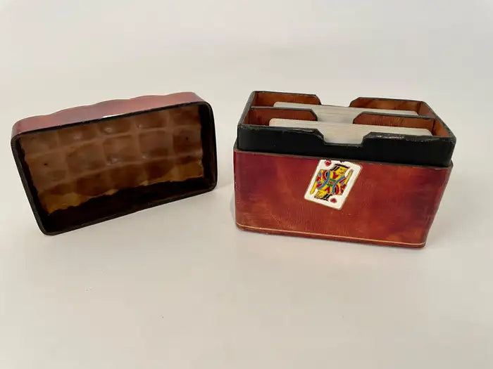 Mid-20th Century Italian Leather Playing Card Case