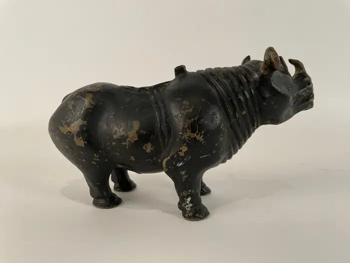 19th Century Chinese Bronze Rhinoceros Incense Holder