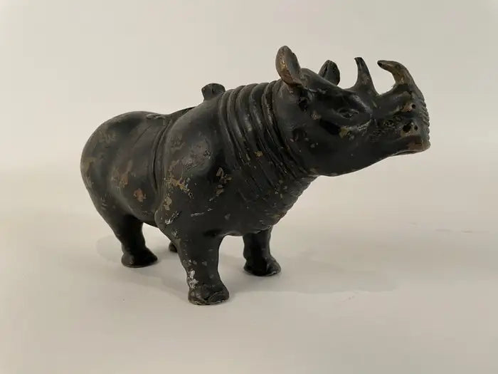 19th Century Chinese Bronze Rhinoceros Incense Holder