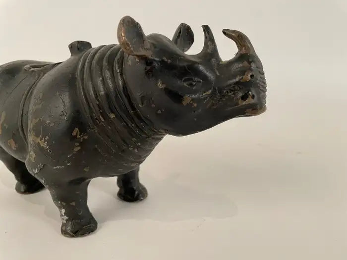 19th Century Chinese Bronze Rhinoceros Incense Holder