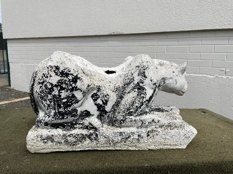 Mid-20th Century Crouching Plaster Panther