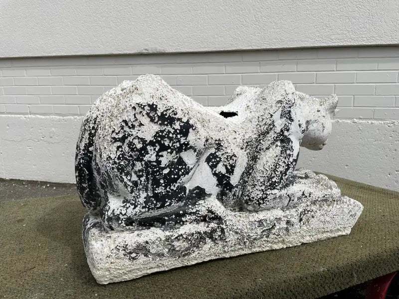 Mid-20th Century Crouching Plaster Panther