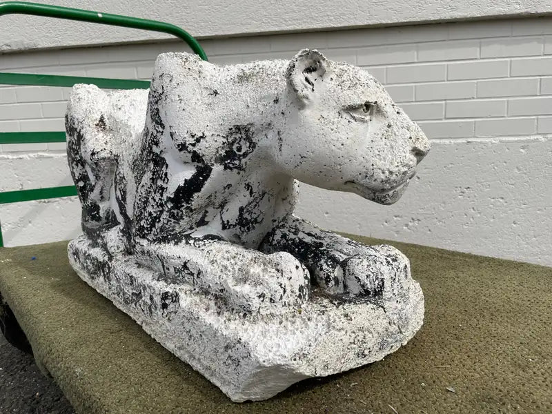 Mid-20th Century Crouching Plaster Panther