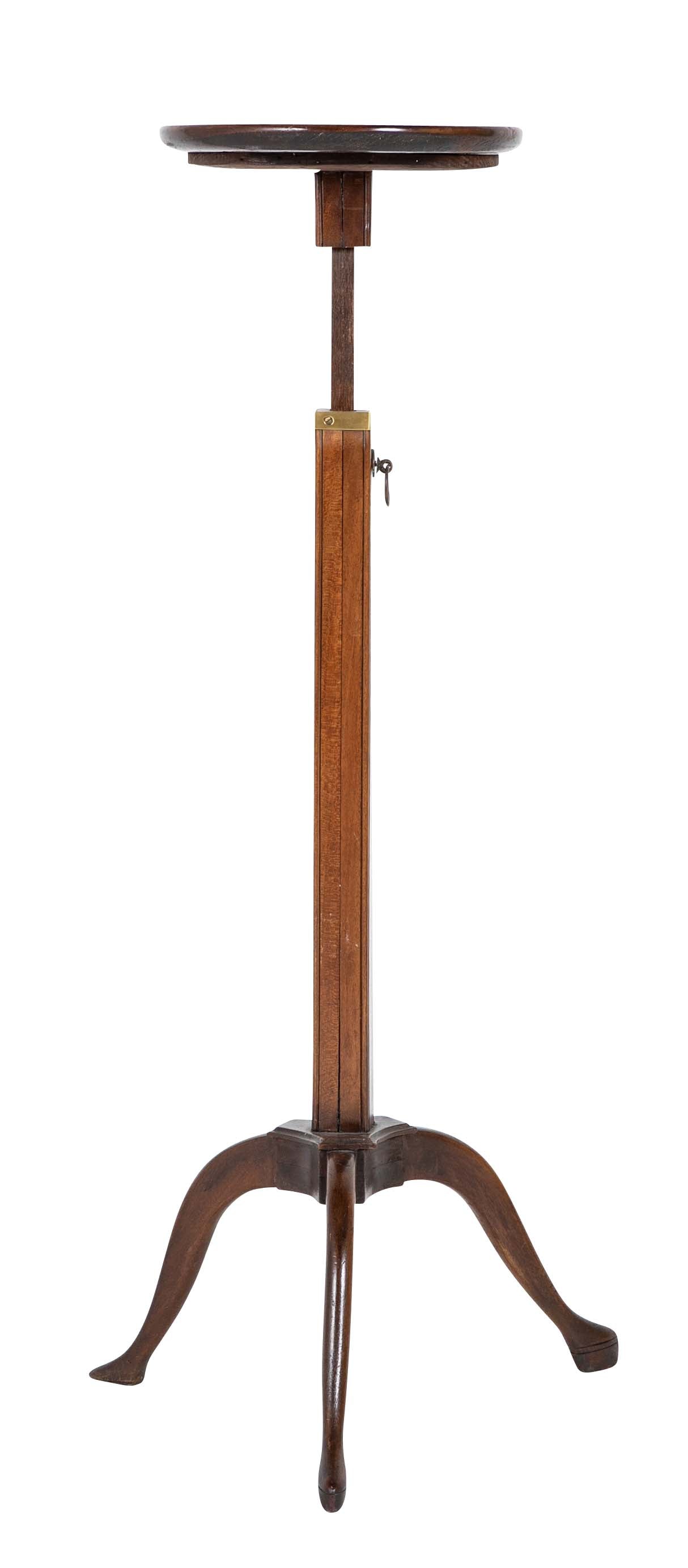 19th Century English Regency Mahogany Adjustable Candle Stand Pedestal