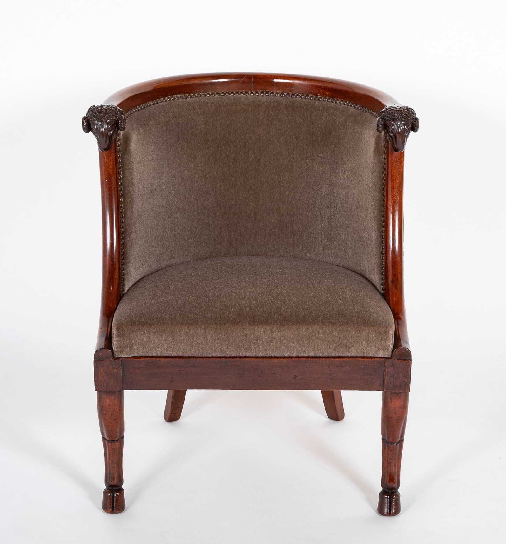 Pair of French Empire Armchairs Attributed to Jacob Desmalter