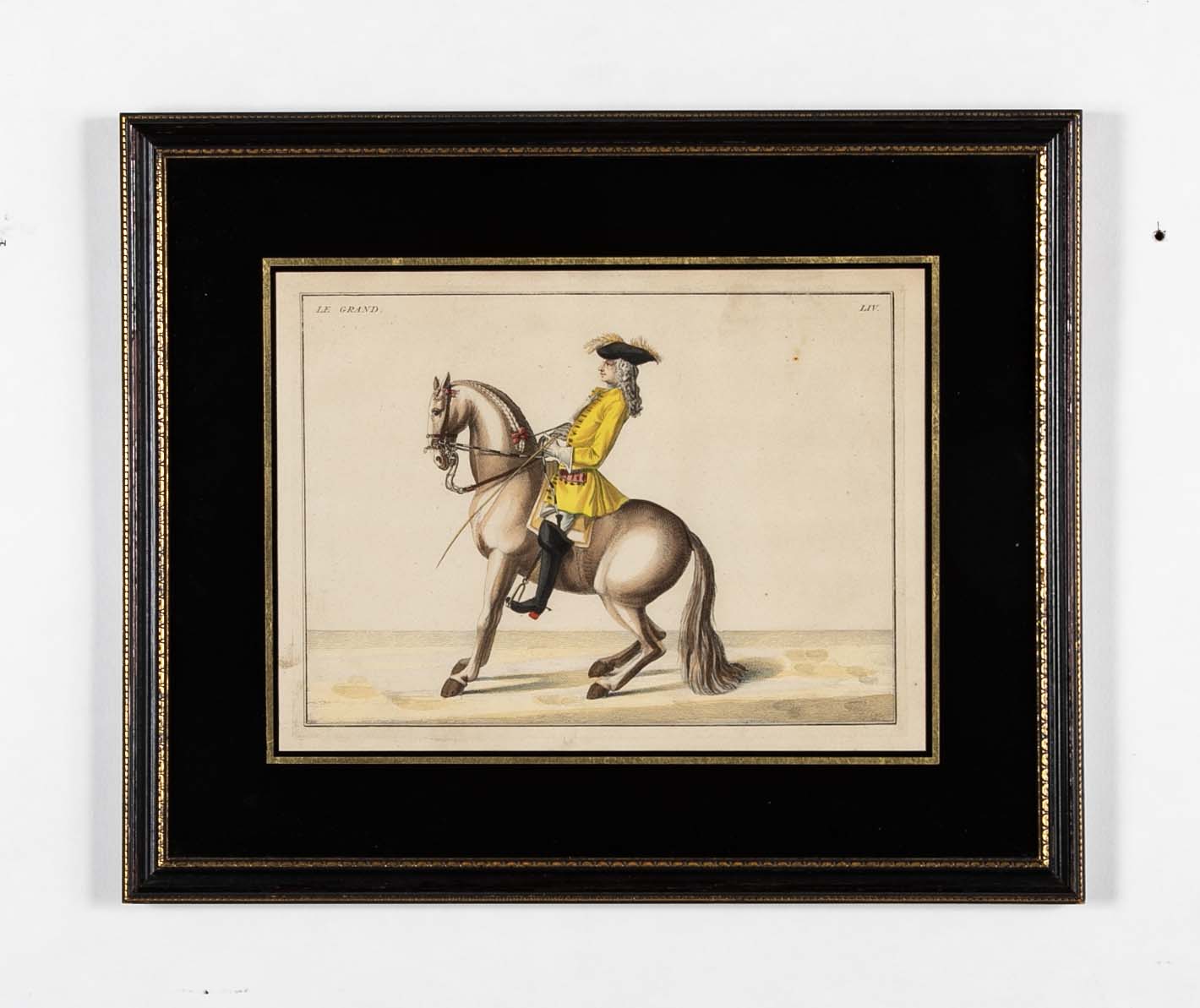 Set of Six 18th Century Hand Colored Prints of Horses by Baron D'Eisenberg