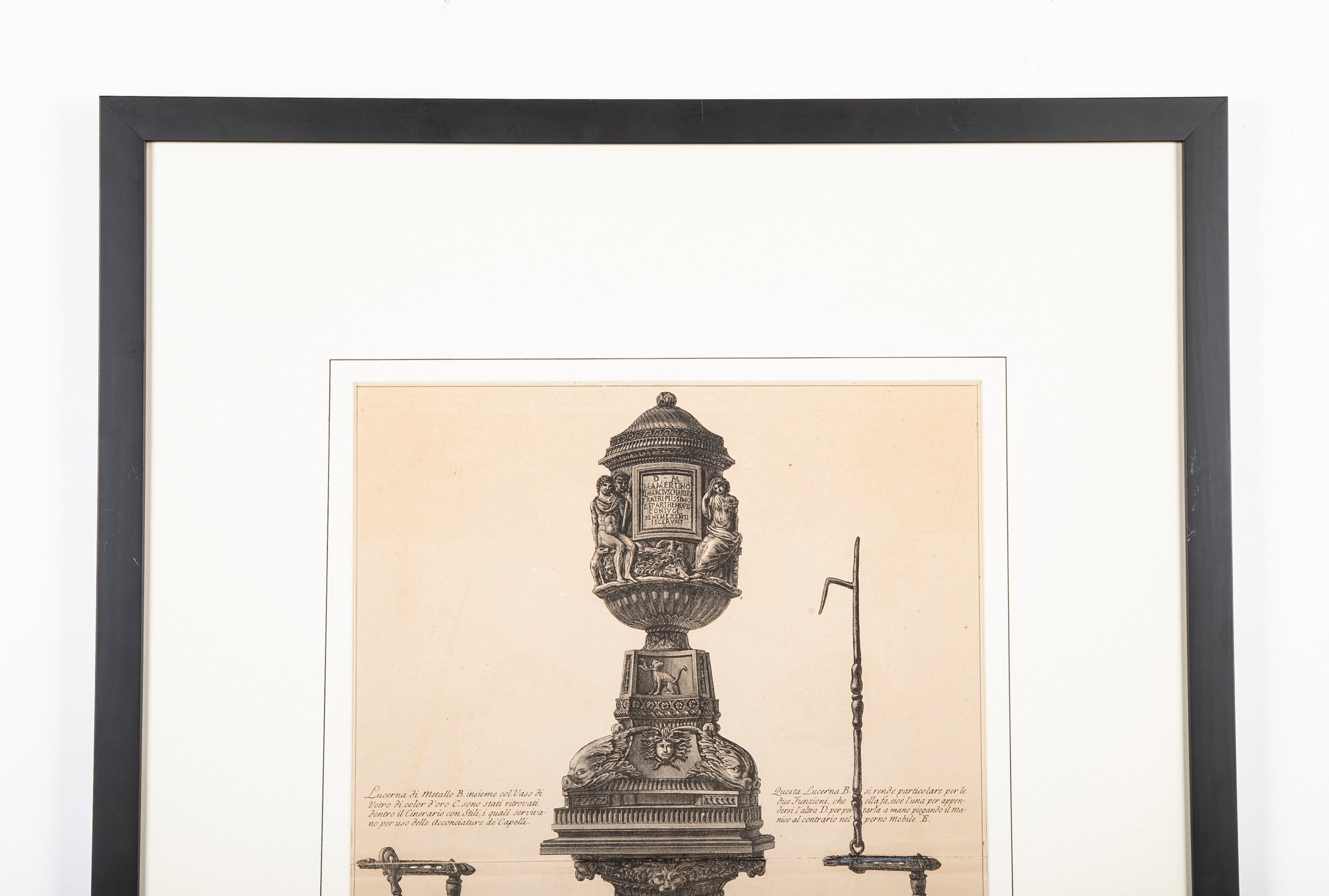 Neoclassical Etching of a Roman Candelabrum by Giovanni Battista Piranesi