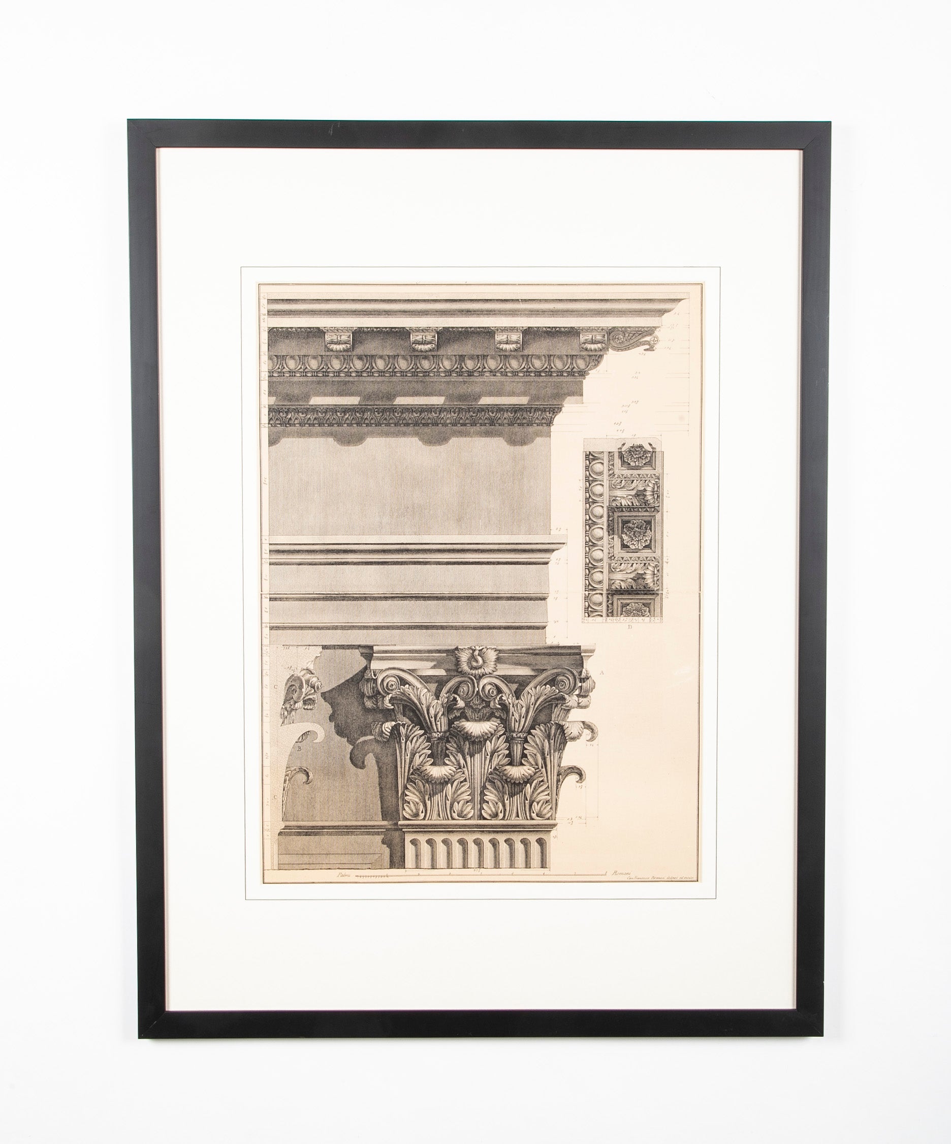 Neoclassical Etching of a Roman Corinthian Capital by Francesco Piranesi