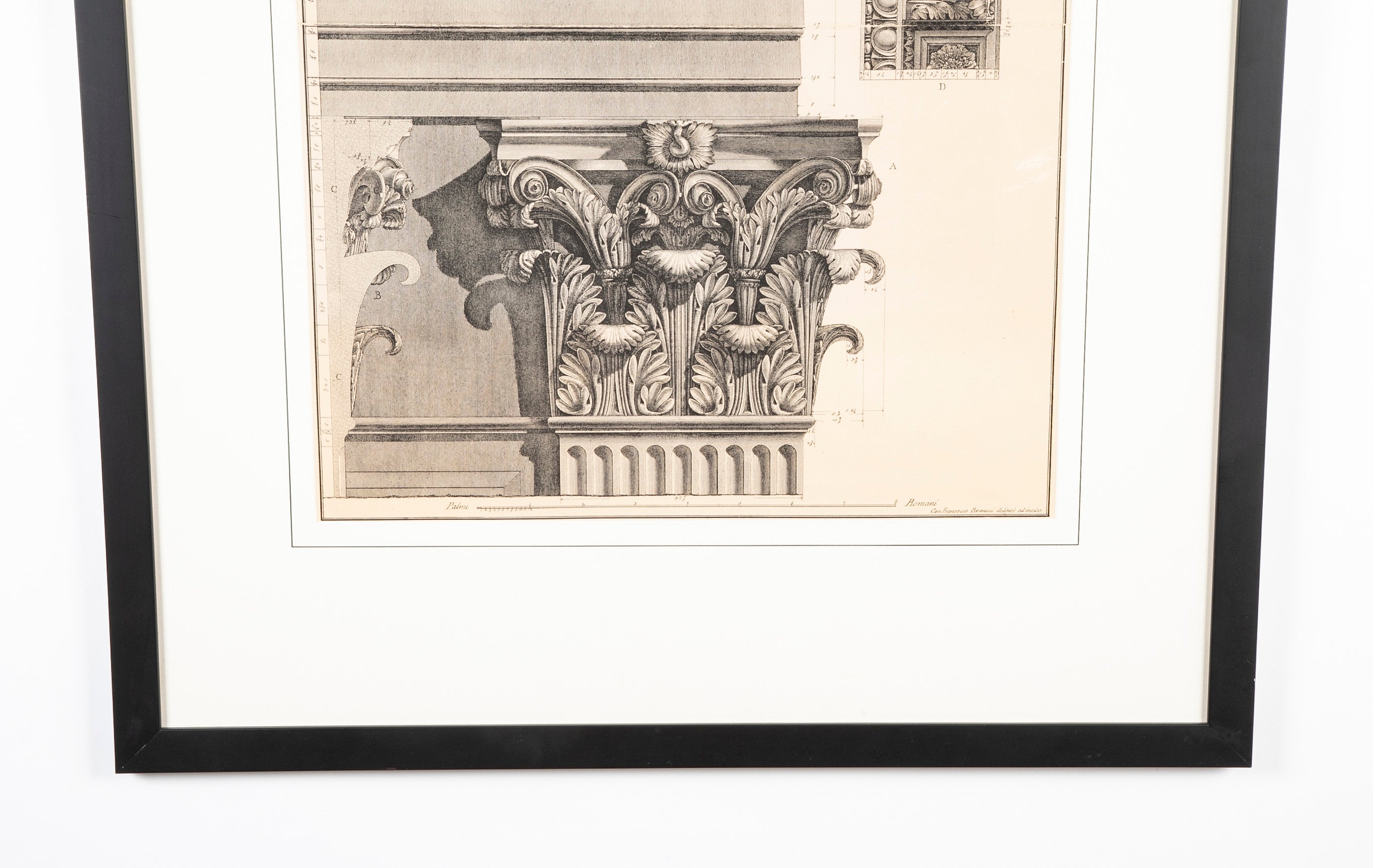 Neoclassical Etching of a Roman Corinthian Capital by Francesco Piranesi