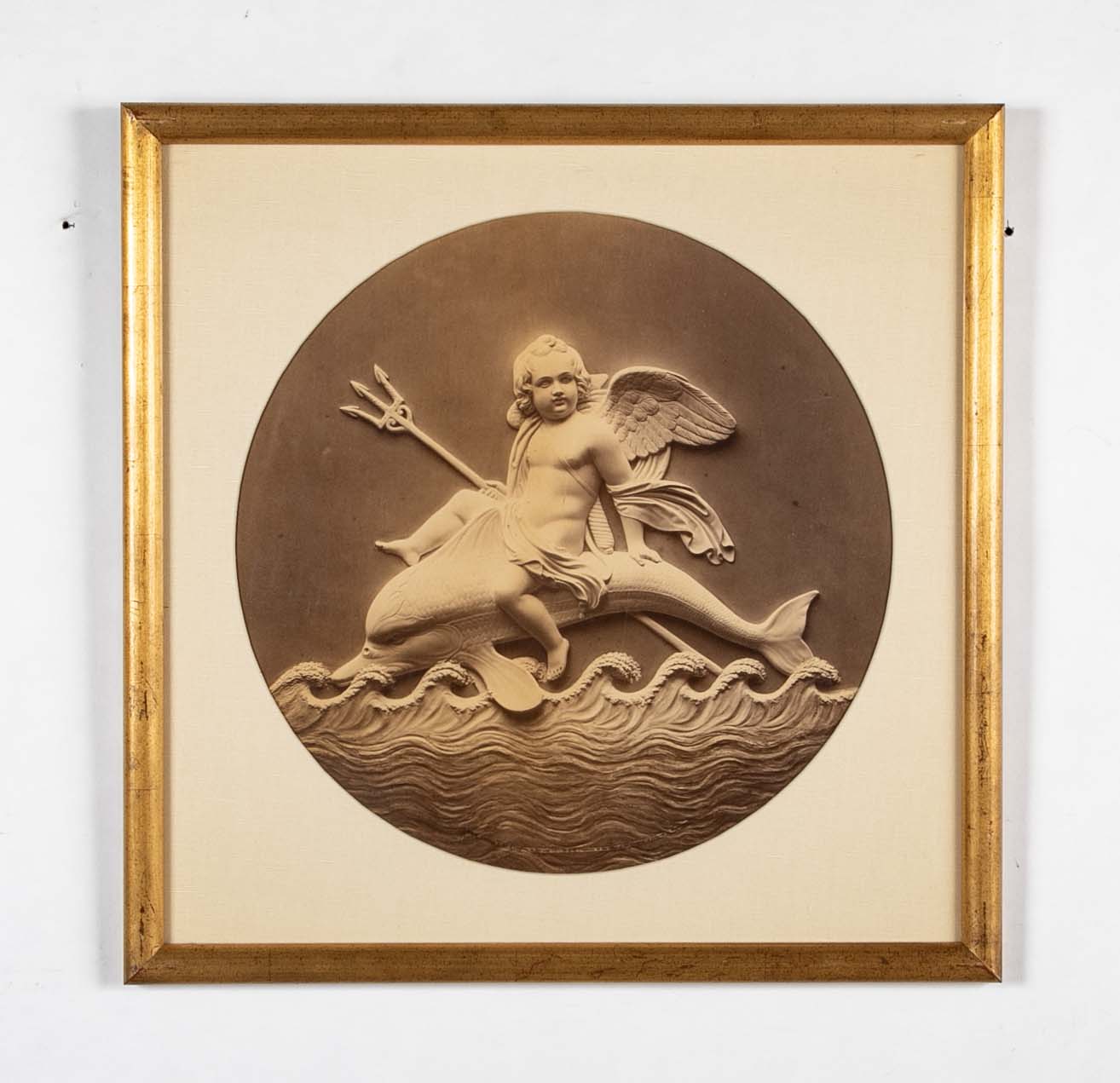 Set of 4 Albumen Silver Prints of Betel Thorvaldsen's "Cupid's Reign Over the Four Elements""